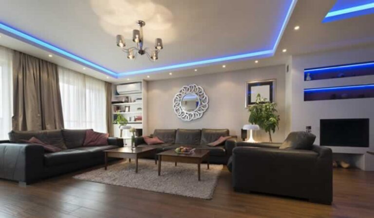 LED lights on the ceiling