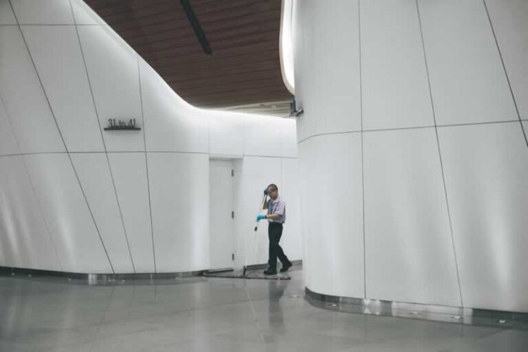 cleaning office building