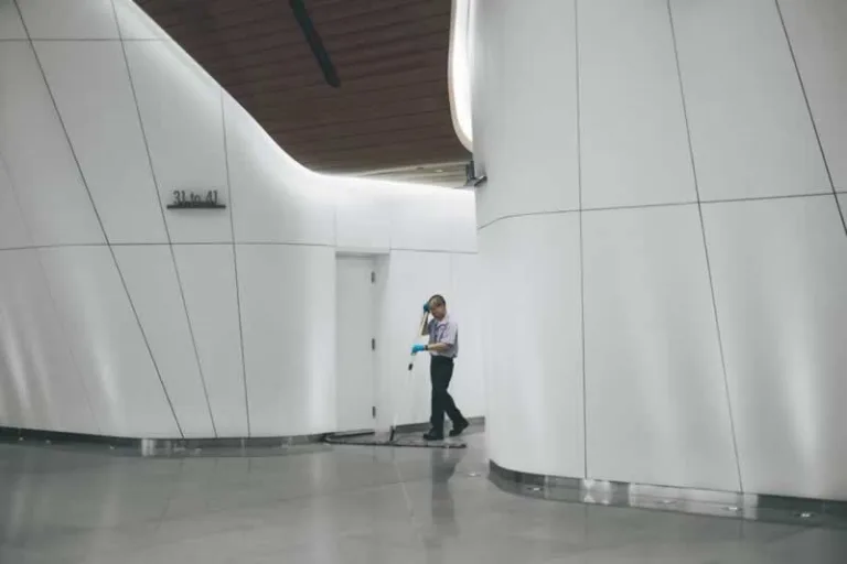 cleaning office building