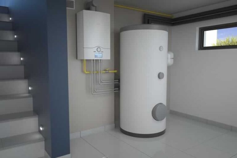 hot water system in the basement