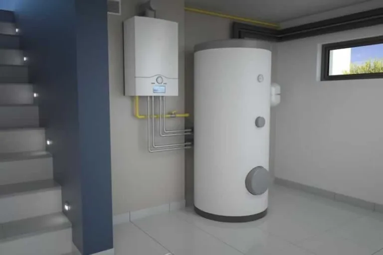 hot water system in the basement
