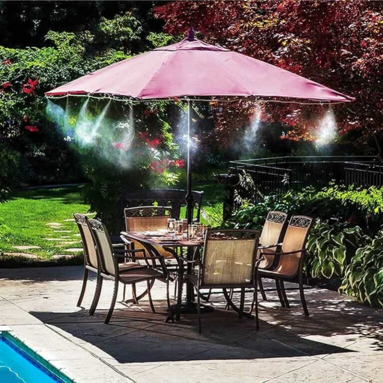 kind of patio umbrella with mist