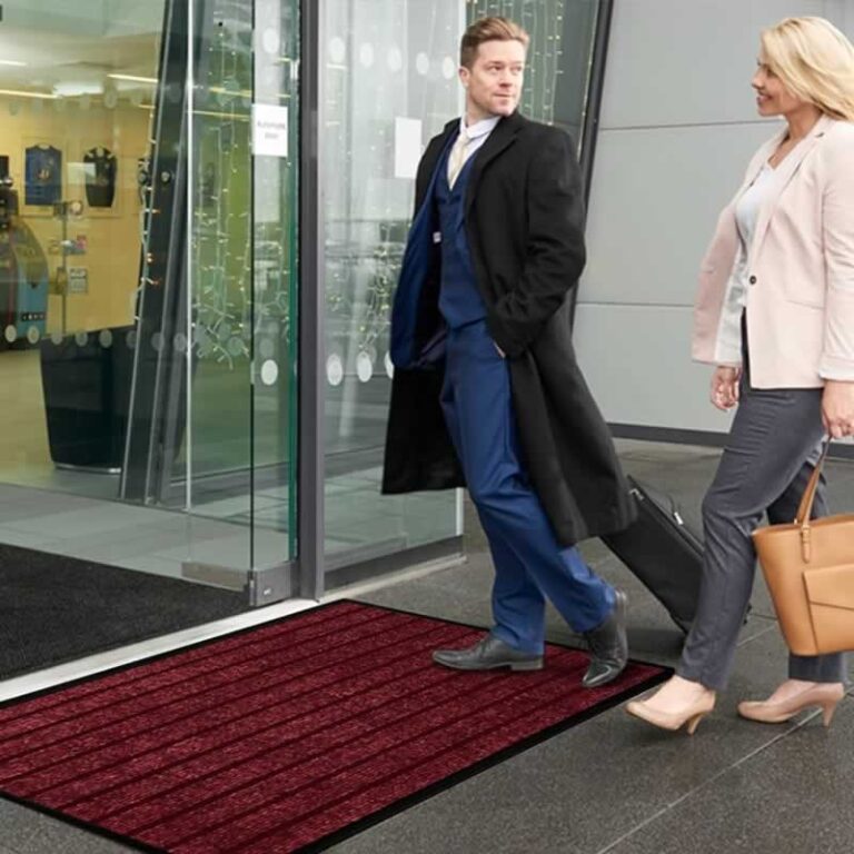 floor mat in front of the building