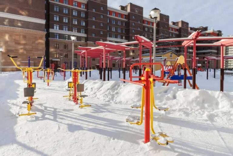 playground under snow