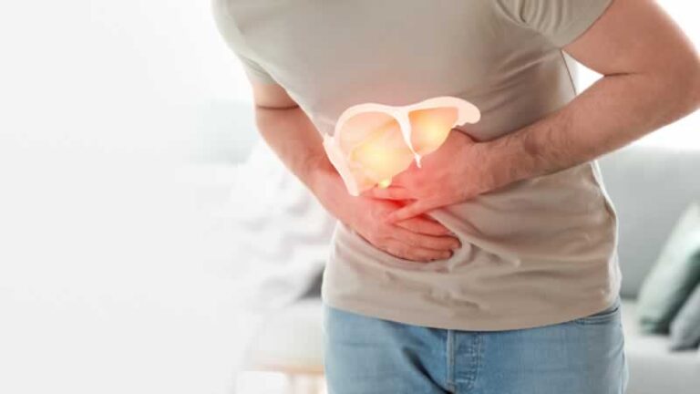 man with fatty liver