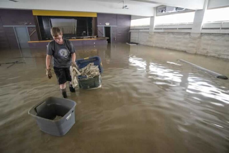 man in the flooded basement