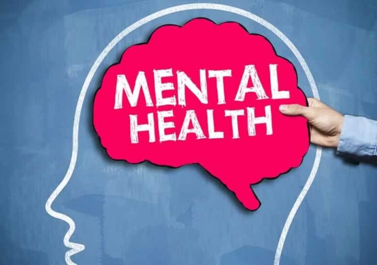 mental health sign in the shape of human brain
