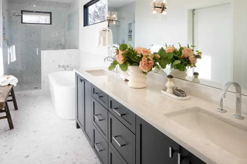 quartzite bathroom vanity