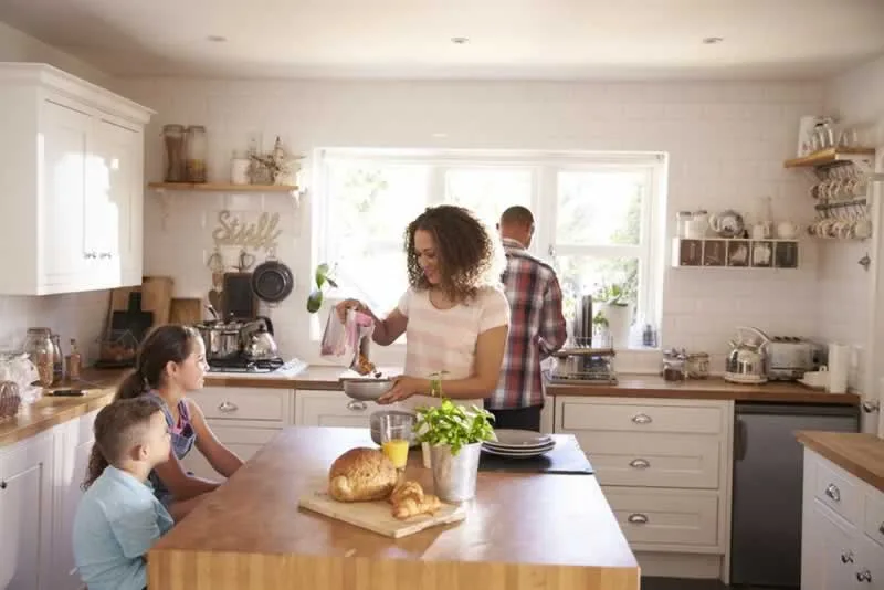 family in the kitchen