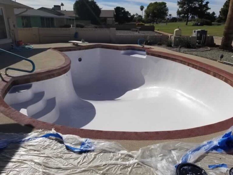 replastered concrete pool