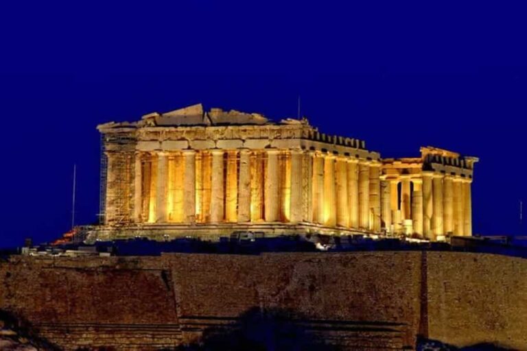 Parthenon at night