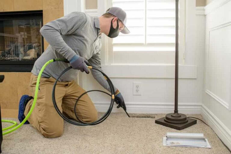 cleaning air duct in the floor