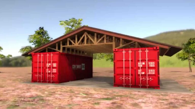 barn made out of shipping containers