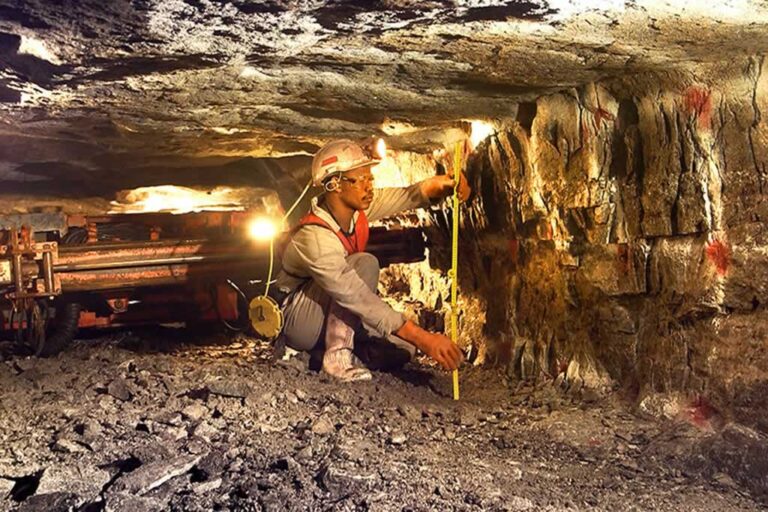 mining consultant measuring shaft height