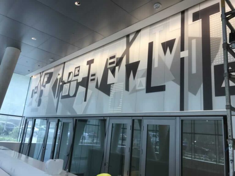 custom window film on commercial building