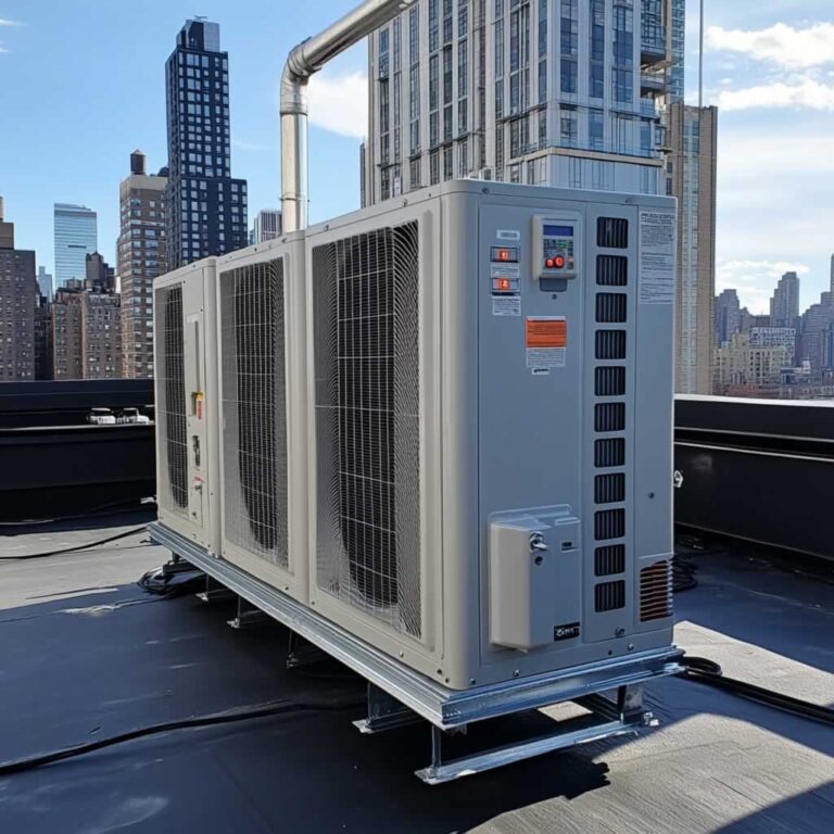 outdoor HVAC unit on residential building
