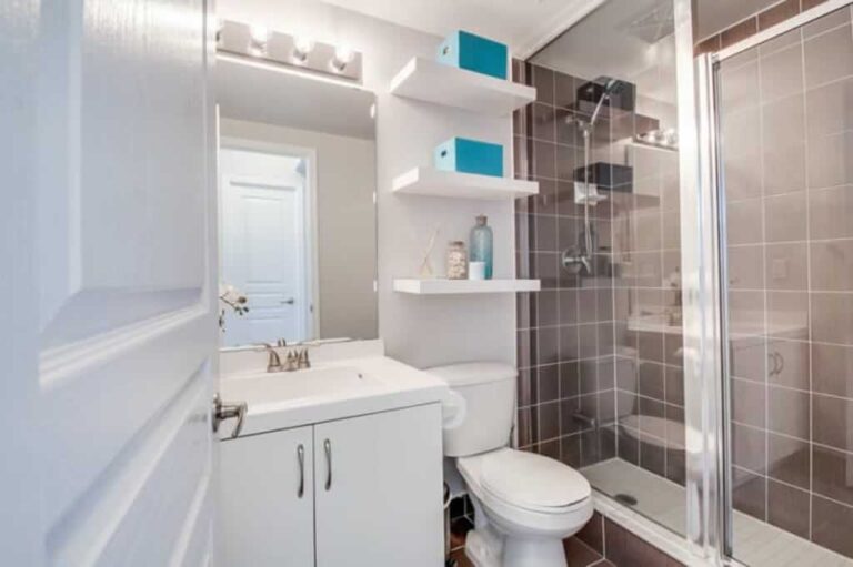 small bathroom with great storage solutions