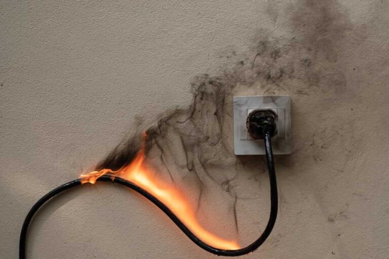 burning wire after DIY outlet installation