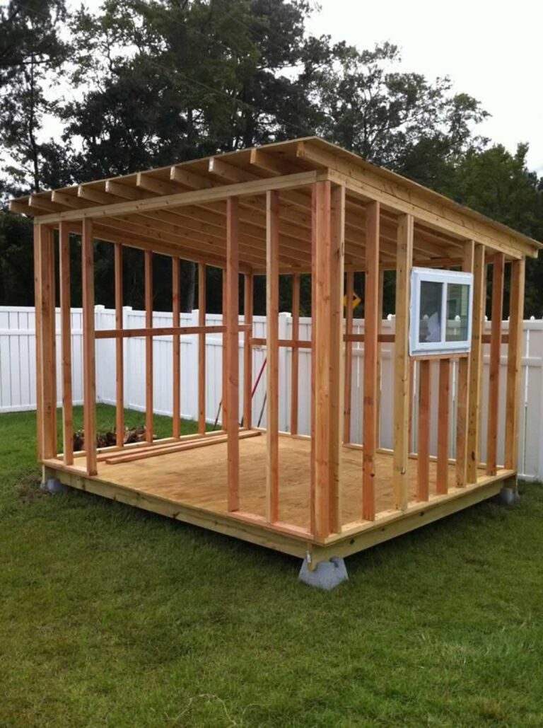 framing DIY backyard shed