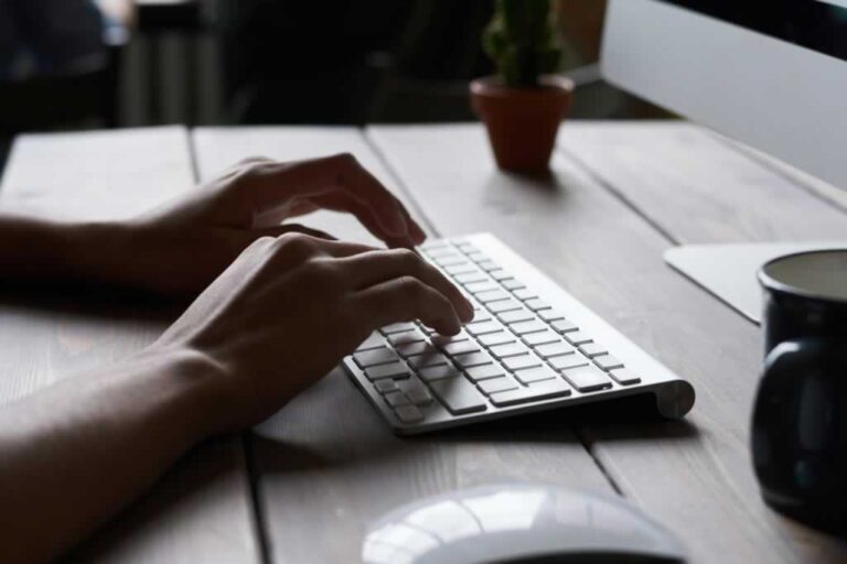 ergonomic keyboard on the table