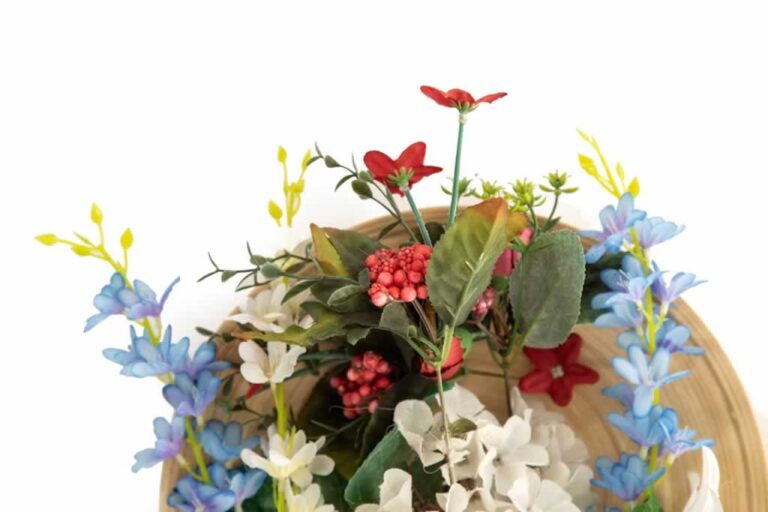 faux flower arrangement i a vase