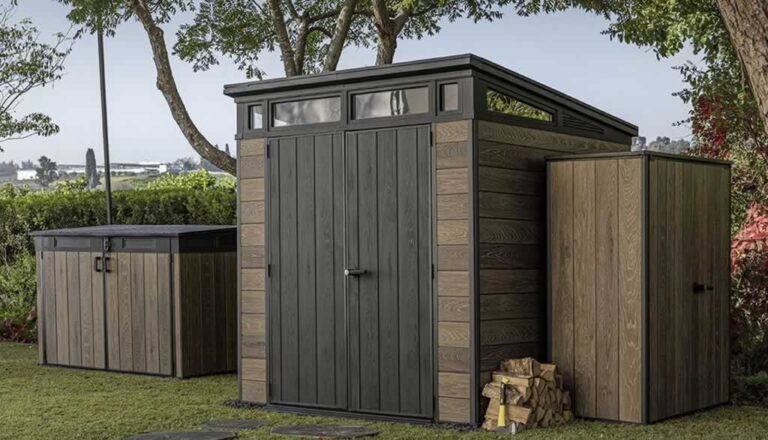 resin garden shed with storage space