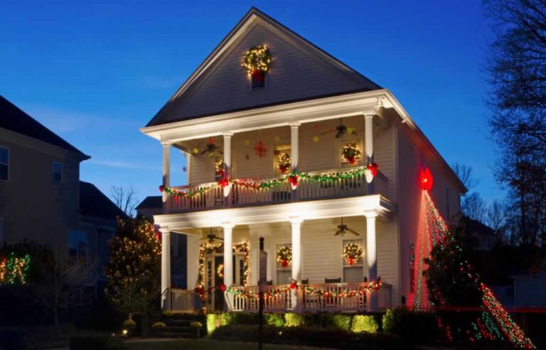permanent holiday lighting on house