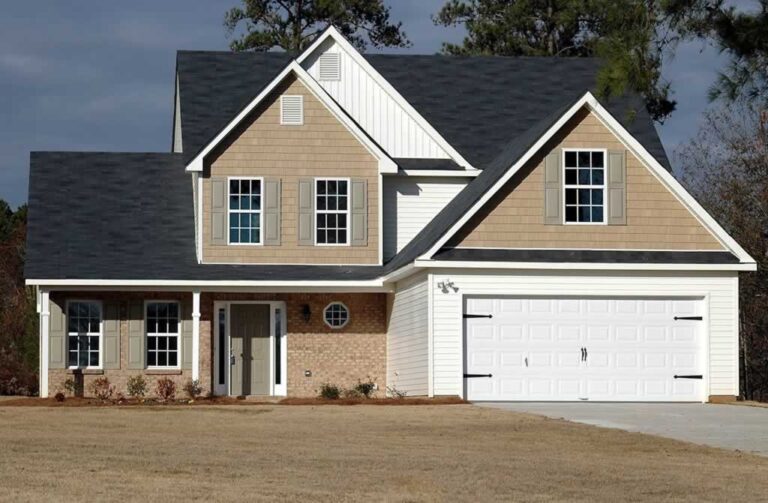 vintage garage door on classic home