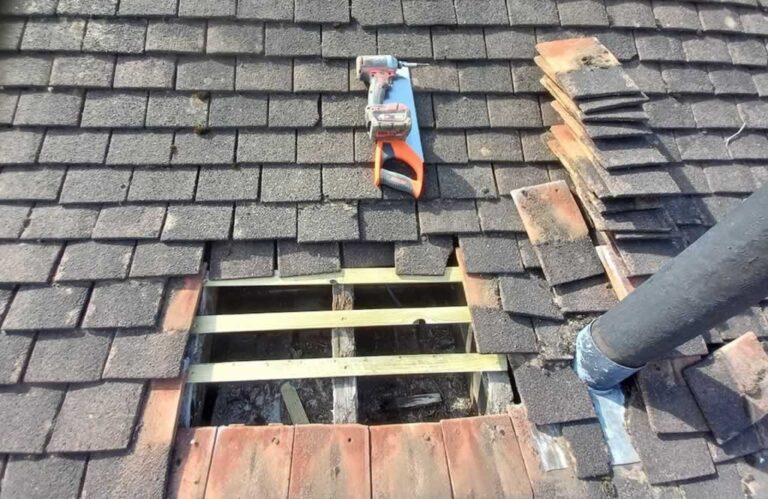 repairing hole in shingle roof