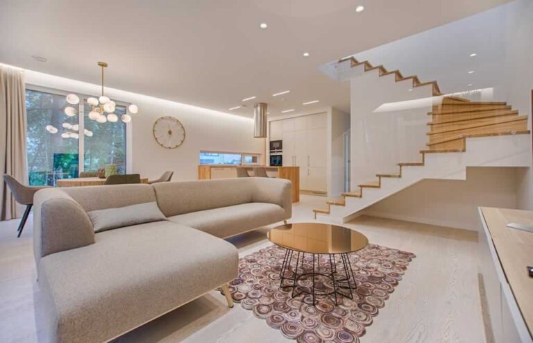 living room with handcrafted furniture
