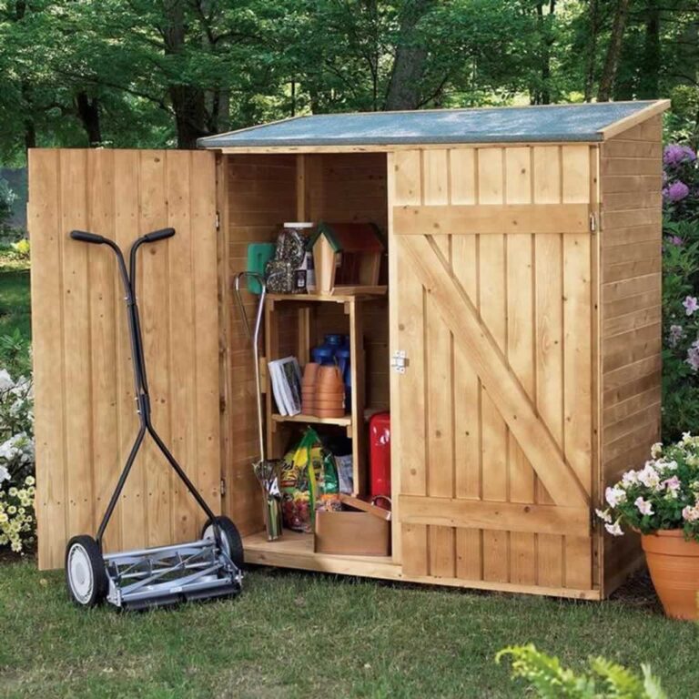 custom tool shed in the backyard