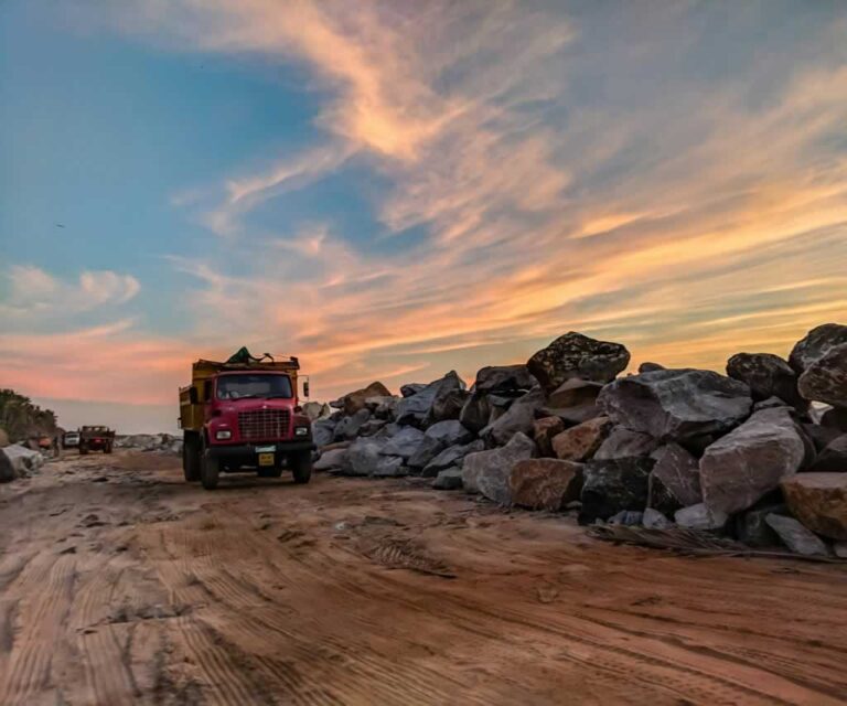 dump truck on the scrap yard