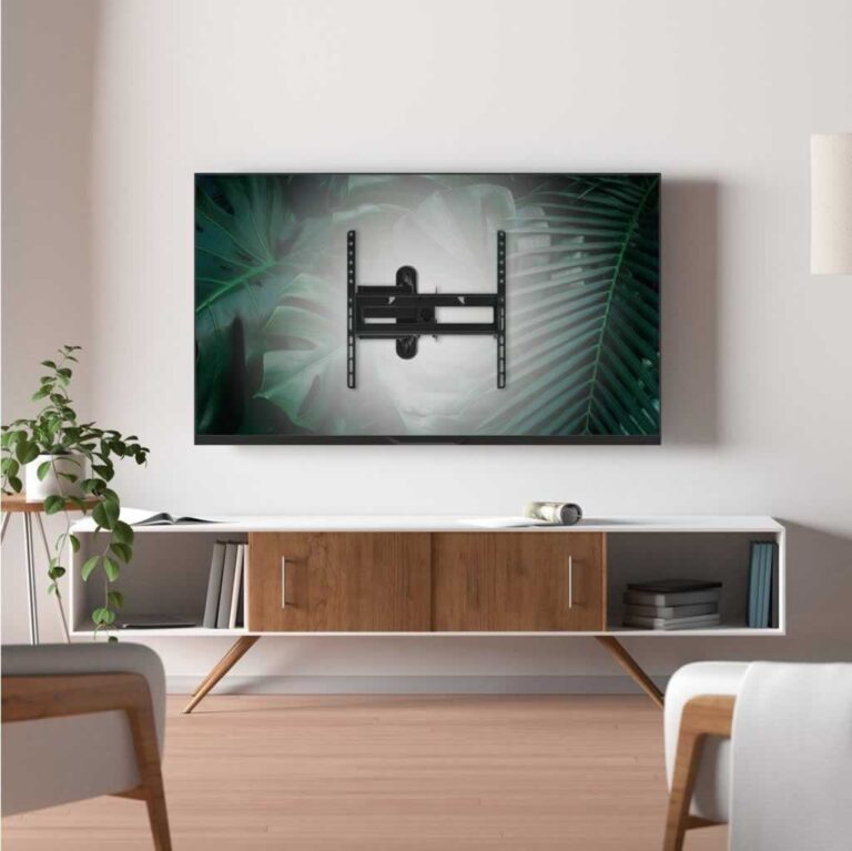 TV mounted on the wall in rental apartment