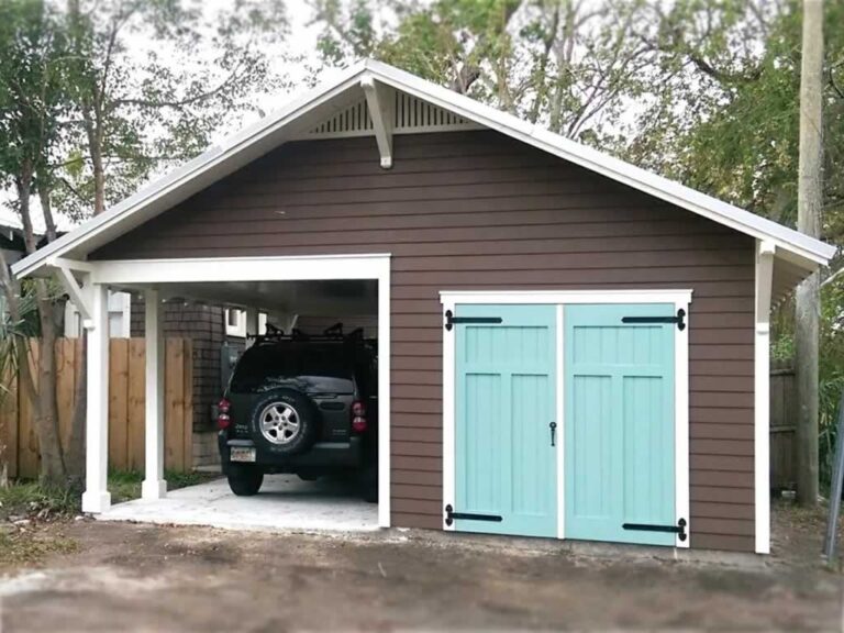 simple storage shed with carport