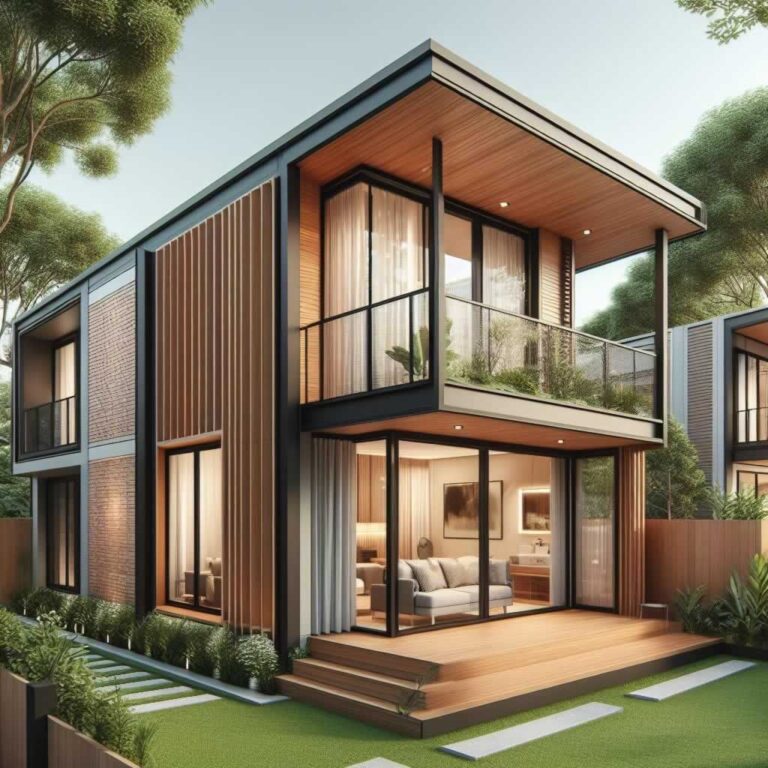 modern laneway house with glass walls