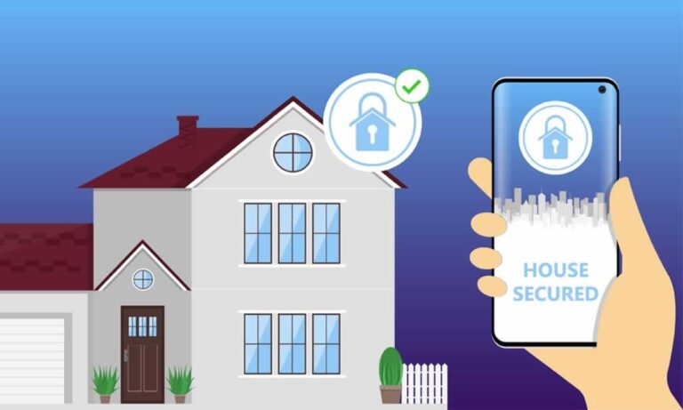 picture of home secured with smart home security