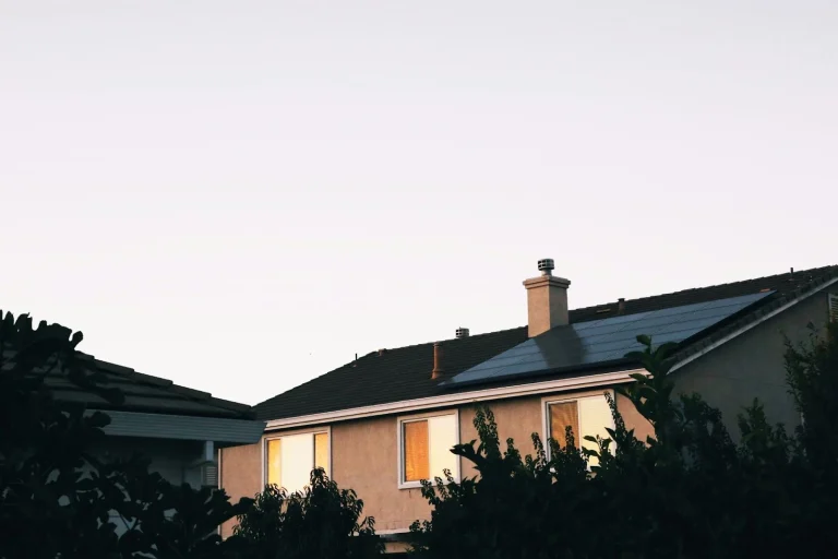 family home with solar panels on the roof