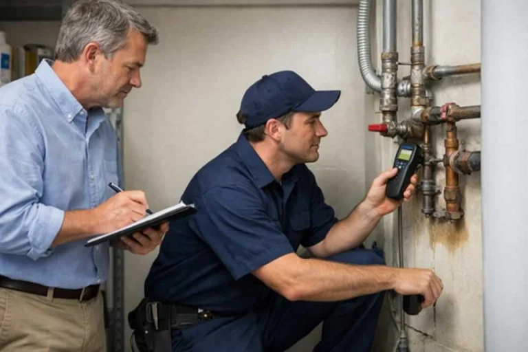 plumbing checking the pipes in the house
