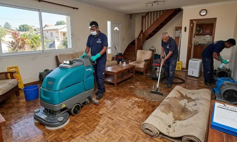cleaning water damage from the floor