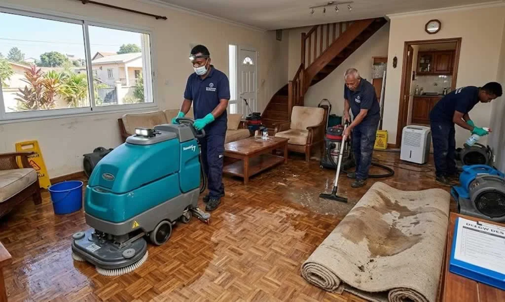 cleaning water damage from the floor