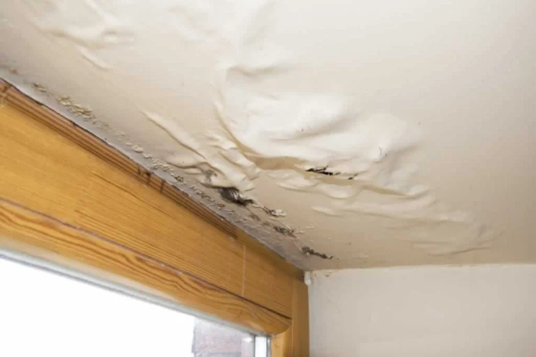 water damage on the ceiling