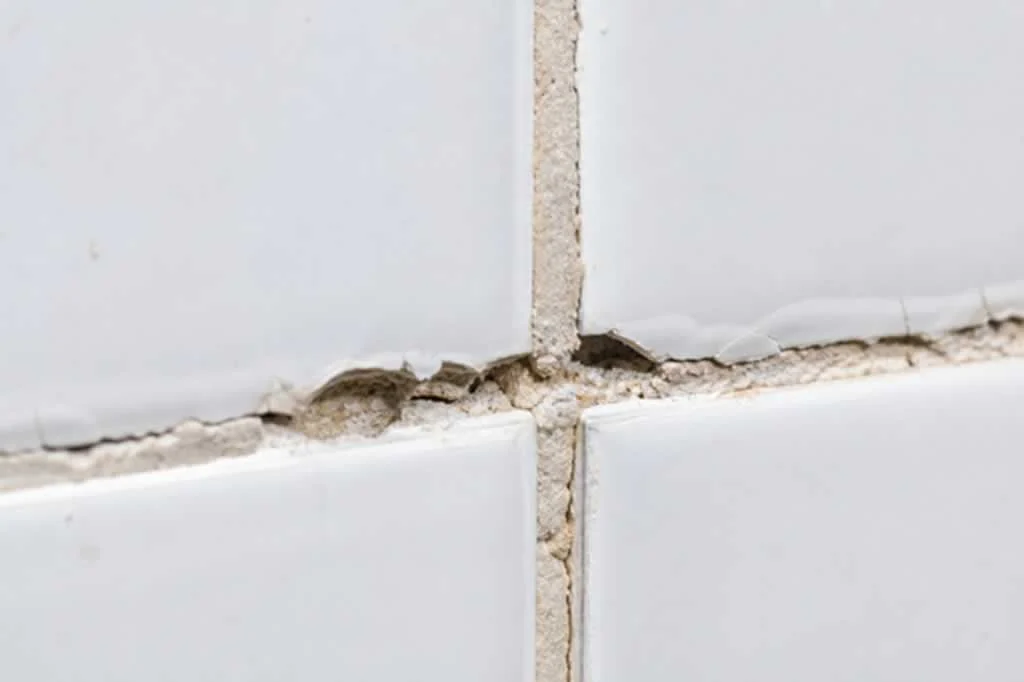 old and worn out grout