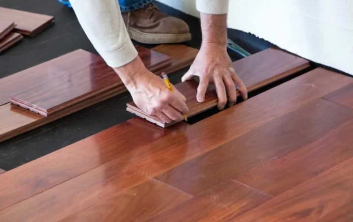laying hardwood flooring