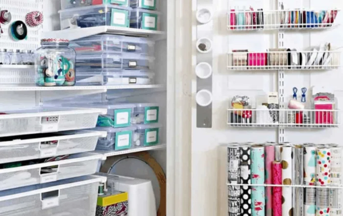 small craft room storage area
