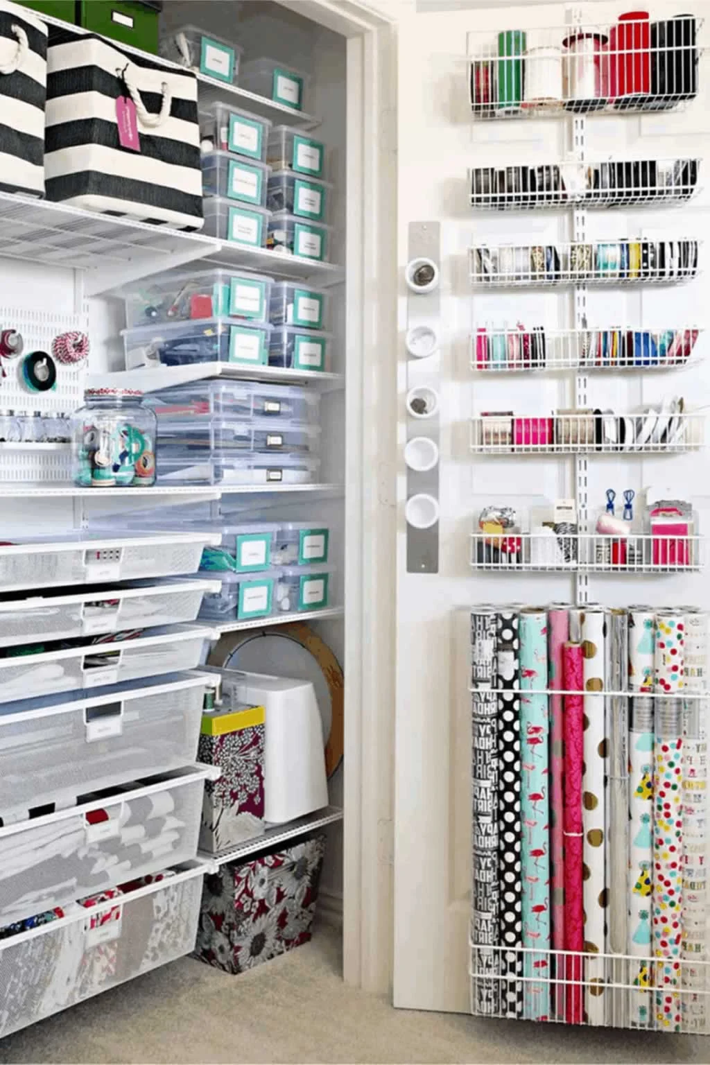 small craft room storage area