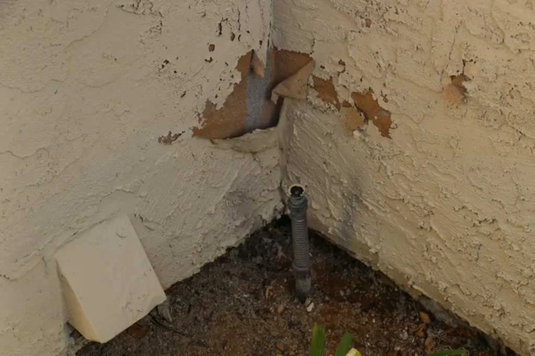 stucco water damage inside