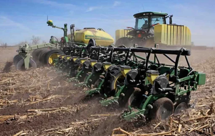 planting a field with used planting equipment