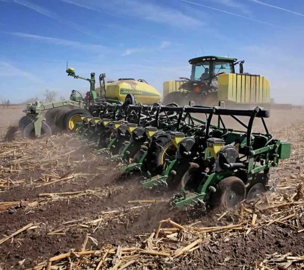 planting a field with used planting equipment