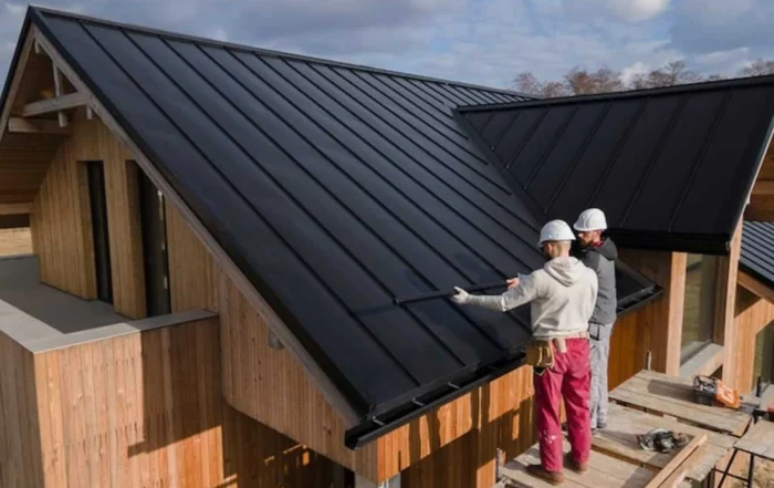 metal retrofit roofing on family house