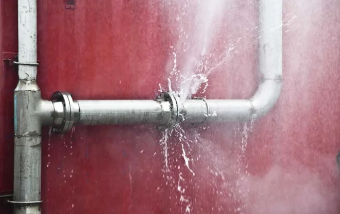 burst pipe on the joint